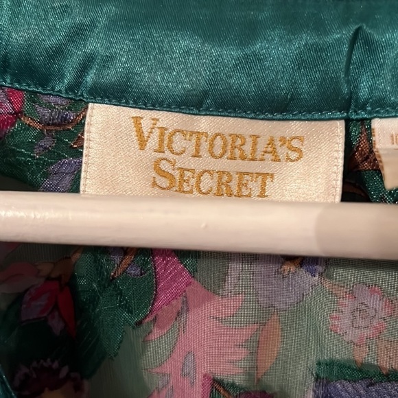 Vintage Gold Label VS Green Floral Sheer Oversized Night Shirt. Size P/S - Picture 2 of 9